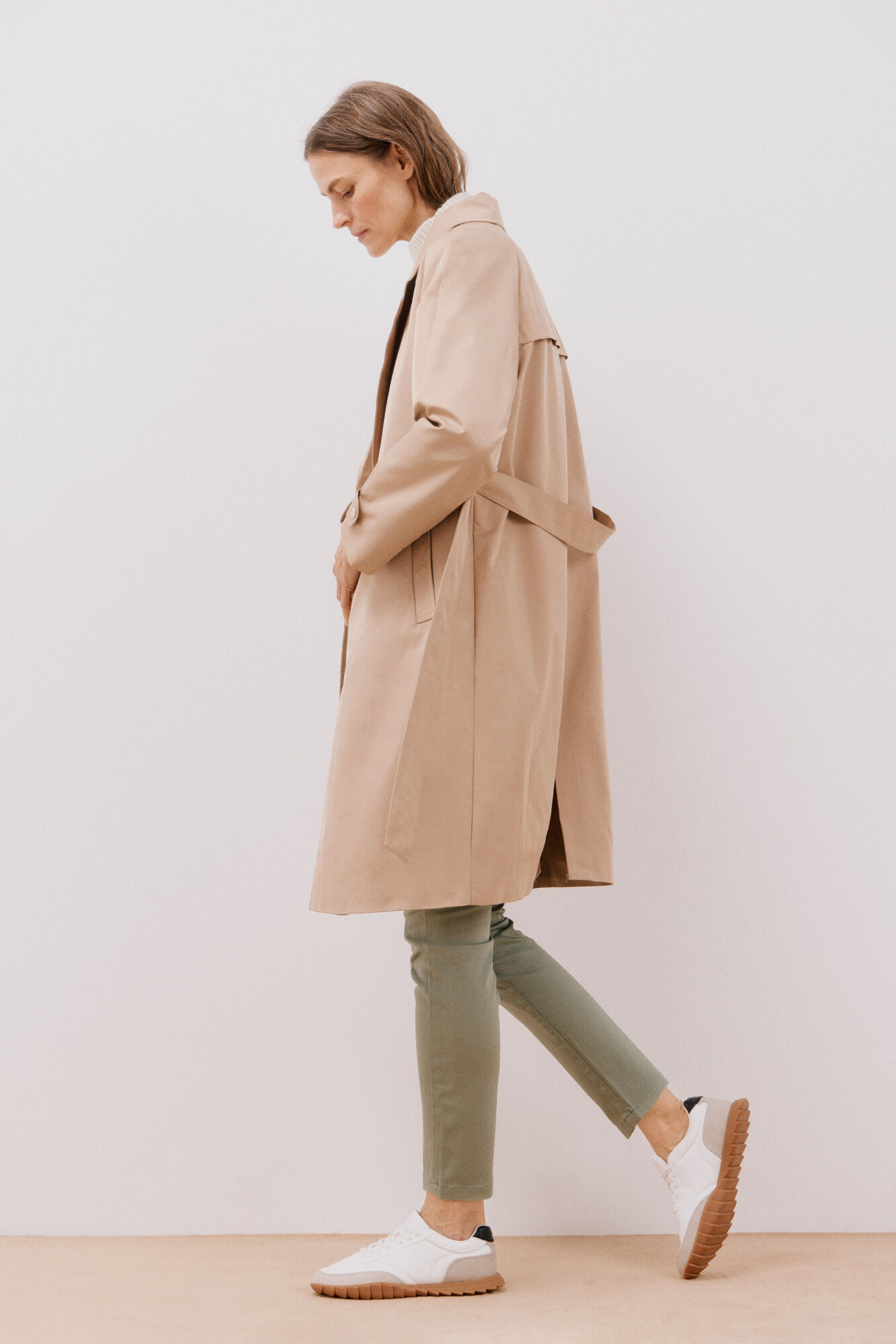 Cortefiel Trench coat longo repelente &agrave; &aacute;gua