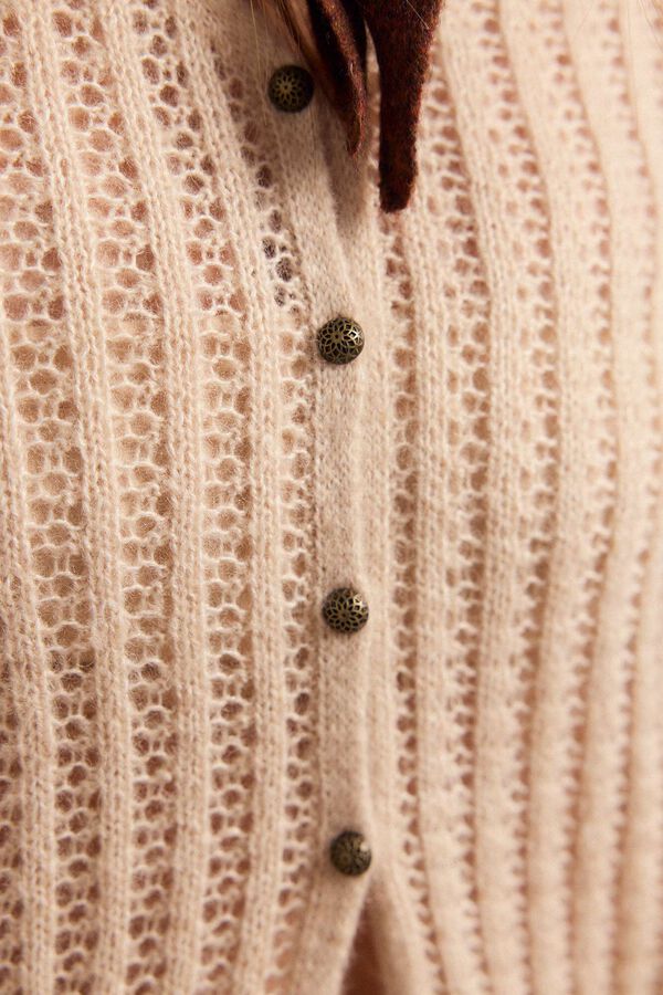 Slowlove Casaco comprido malha Ecru