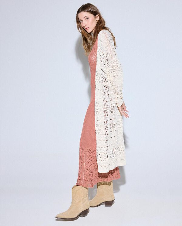 Slowlove Casaco malha de malha Ecru