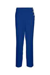 Vero Moda Pantalones largos con botones laterales Azul