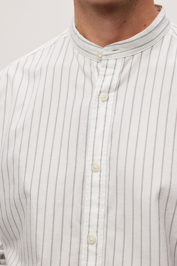Cortefiel Camisa gola mao 100% algodão orgânico Branco