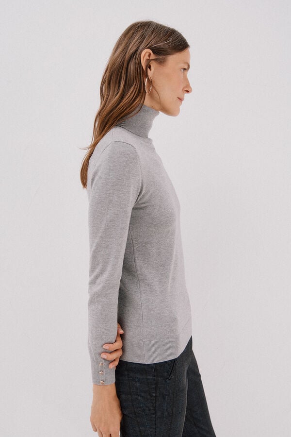 Cortefiel Camisola com gola alta Cinzento