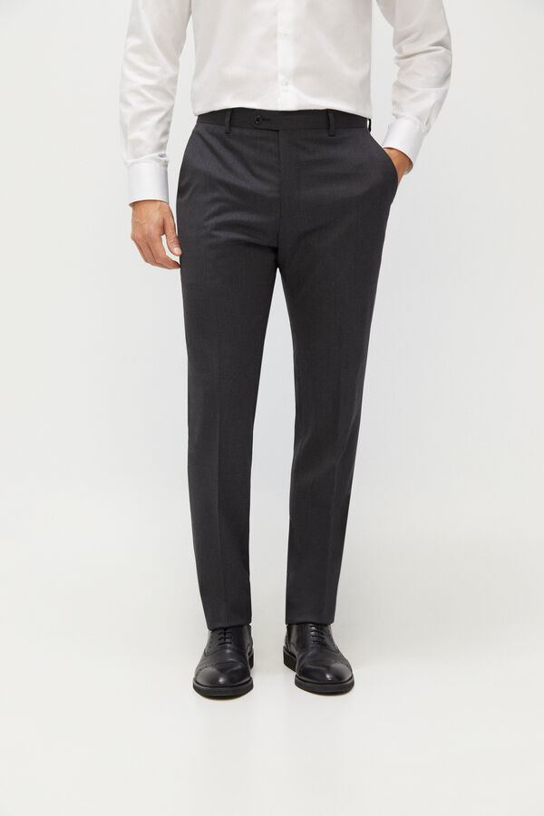 Cortefiel Pantalon Coolmax® tailored fit Gris oscuro
