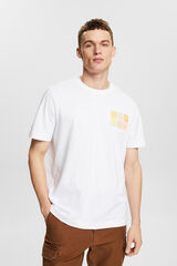 Esprit T-shirt logo multicolor algod&atilde;o org&acirc;nico Branco