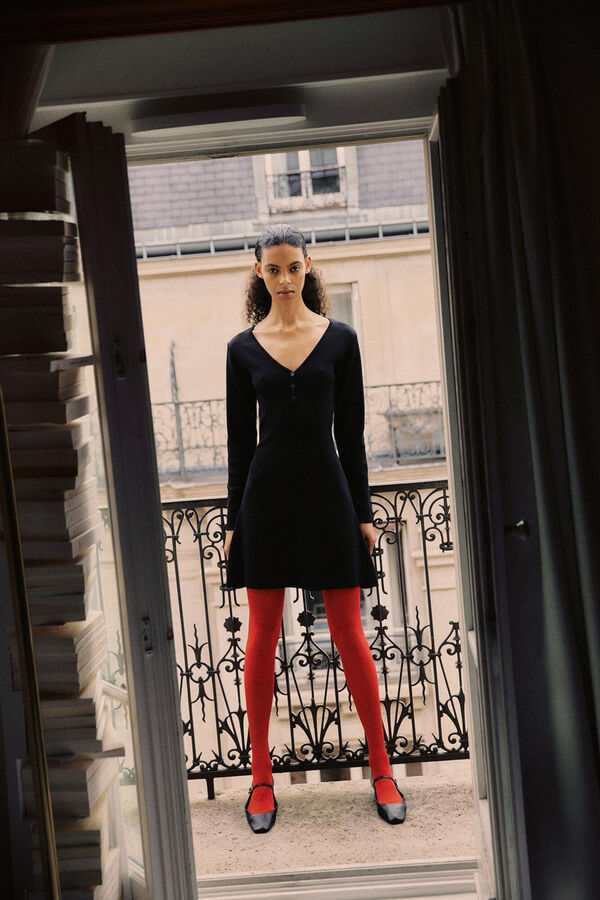 Vila Vestido curto de malha Preto