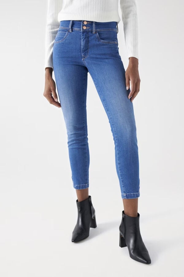 Salsa Jeans Vaqueros secret push in cropped skinny con ojales Azul