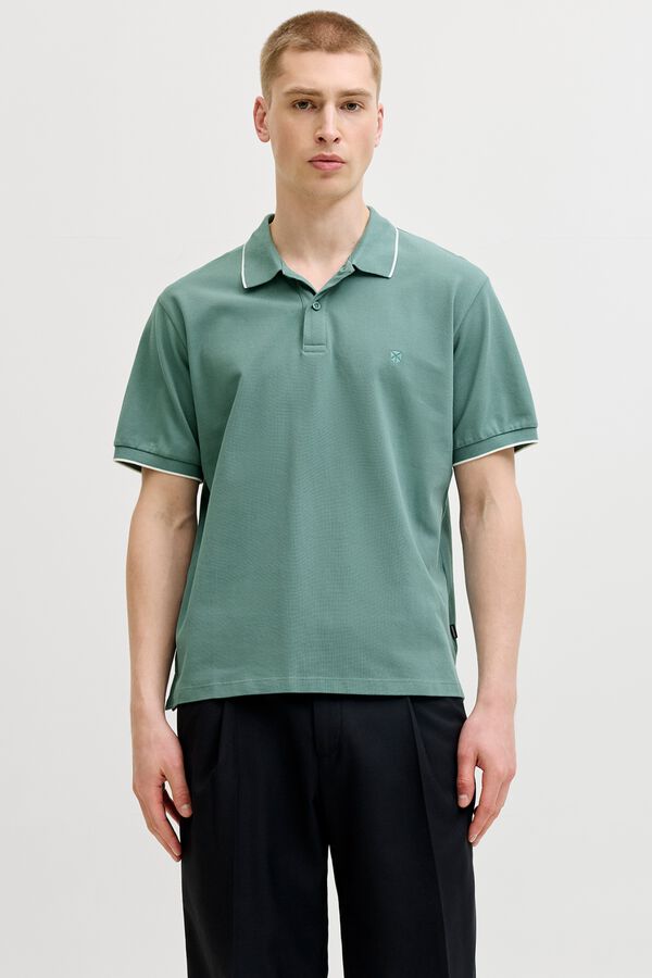 Jack & Jones Polo de manga curta em algod&atilde;o Verde