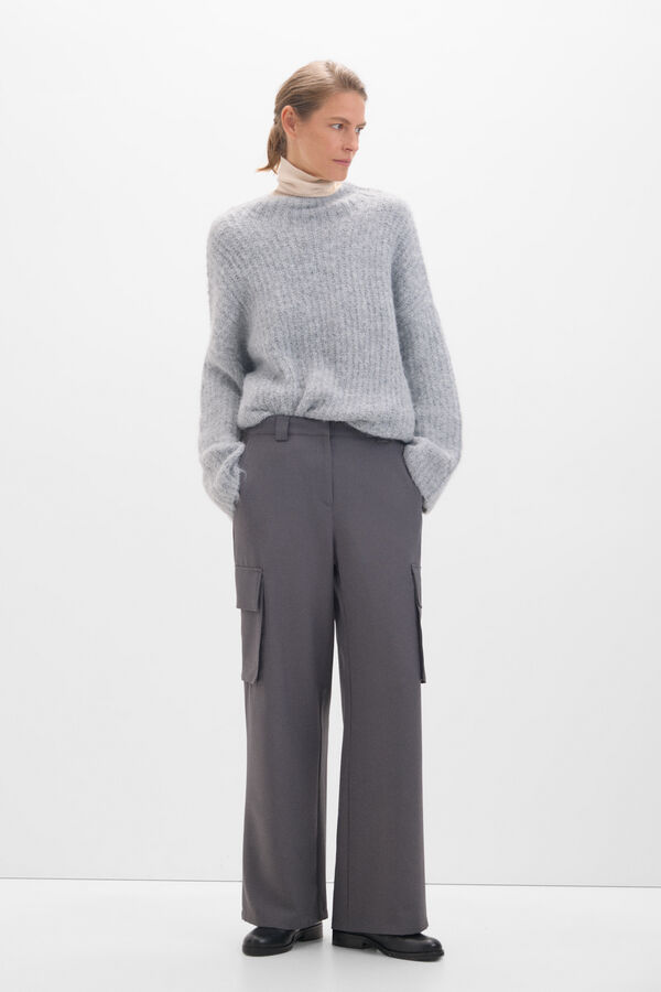 Cortefiel Calça alfaiate cargo Cinzento