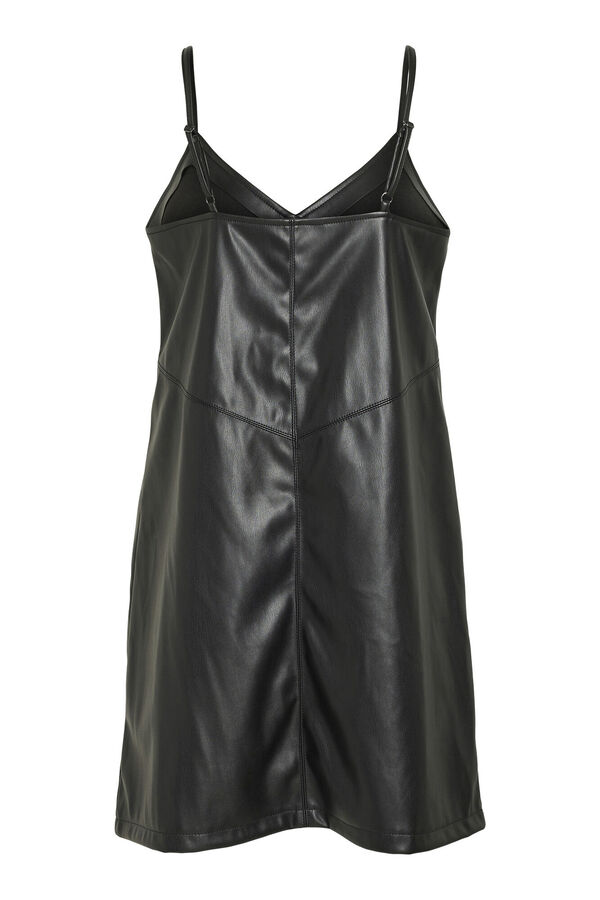 Vila Vestido corto efecto piel Negro