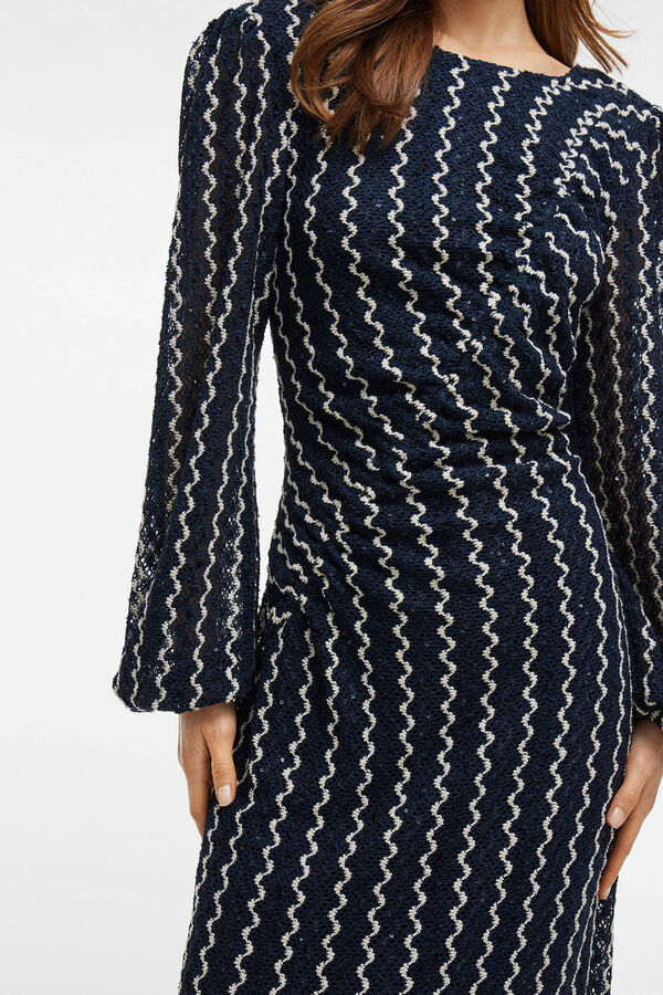 Vila Vestido estampado com lantejoulas Azul