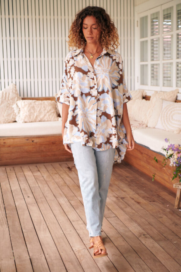 Jaase Camisa River estampado Calypso Tostado