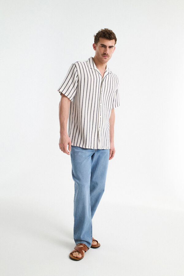 Selected Camisa resort de manga corta Blanco