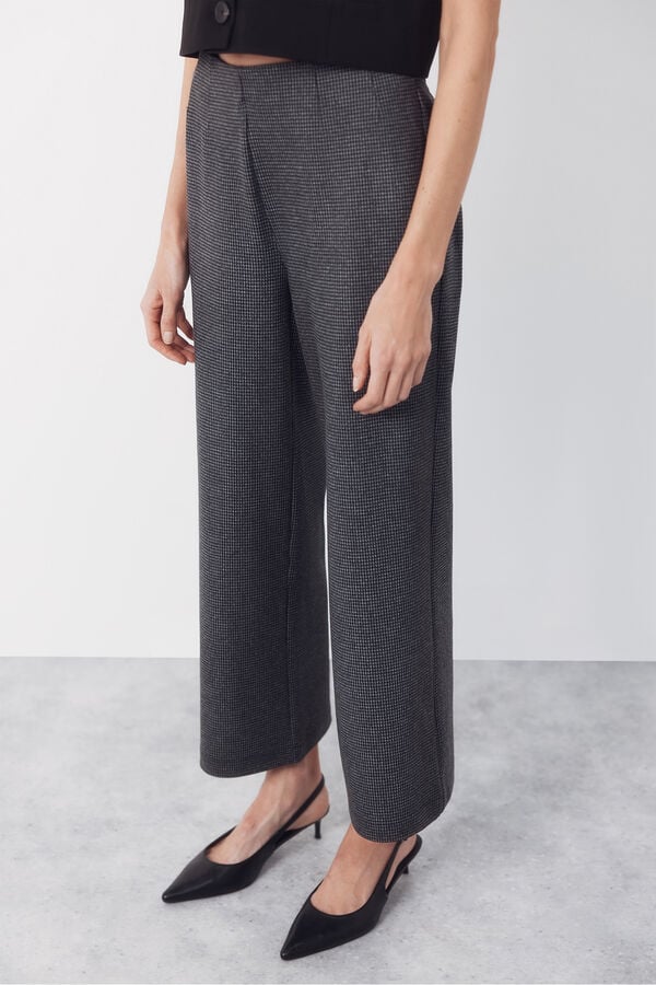 Cortefiel Pantal&oacute;n punto ancho Estampado gris