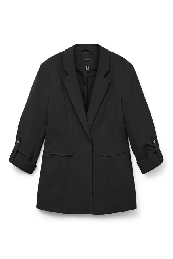 Vero Moda Blazer abierta con manga remangada Negro
