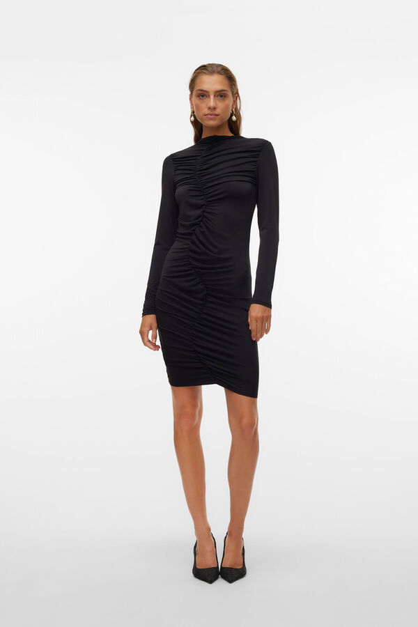 Vero Moda Vestido curto de manga comprida Preto