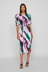 Vila Vestido midi con mangas fruncidas Verde