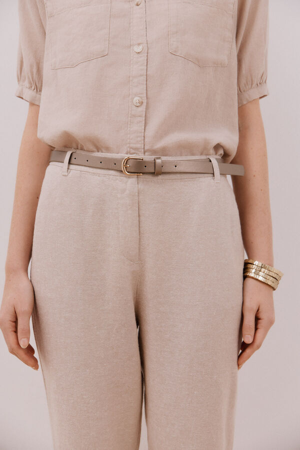 Cortefiel Cal&ccedil;as de linho Castanho