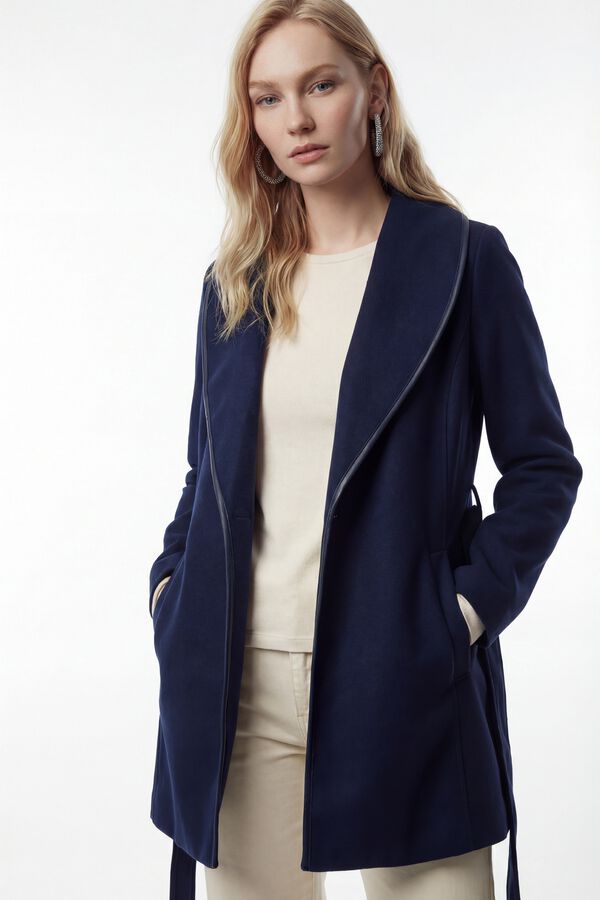 Vero Moda Sobretudo curto de pano Azul