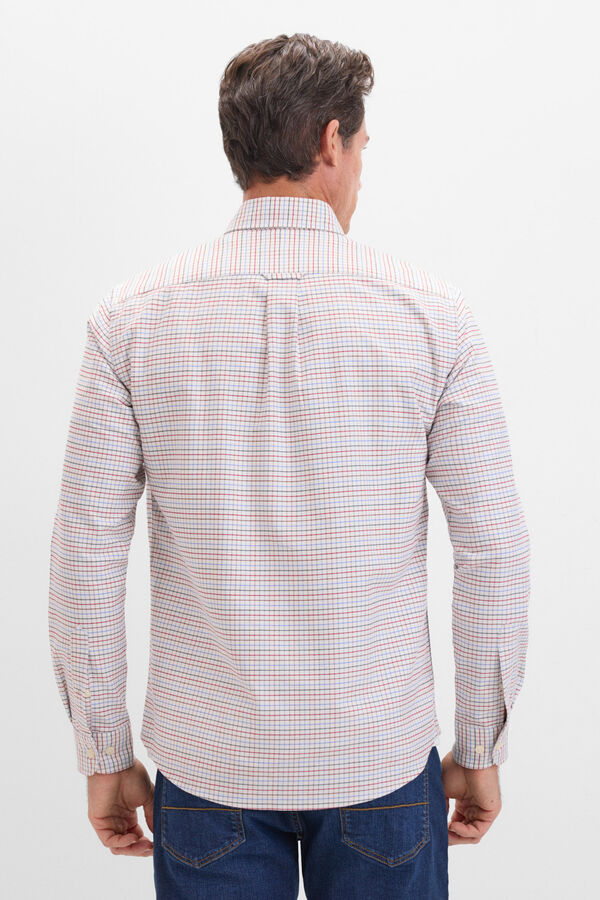 Cortefiel Camisa oxford cuadros Marfil