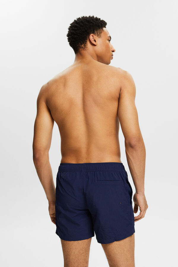 Esprit Fato de banho bermuda liso monocolor com material reciclado Azul