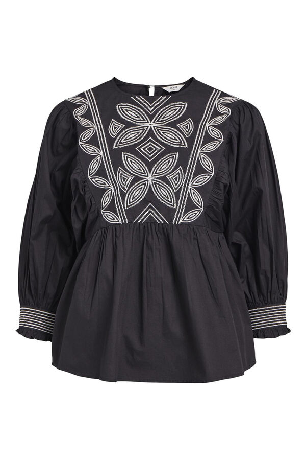 Object Blusa de algod&atilde;o bordada Preto