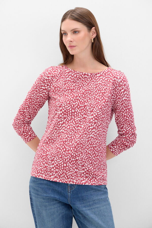 Cortefiel Camisola b&aacute;sica decote barco com bot&otilde;es dourados Multicolorido