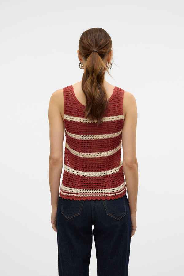 Vero Moda Blusa manga de crochet  Vermelho