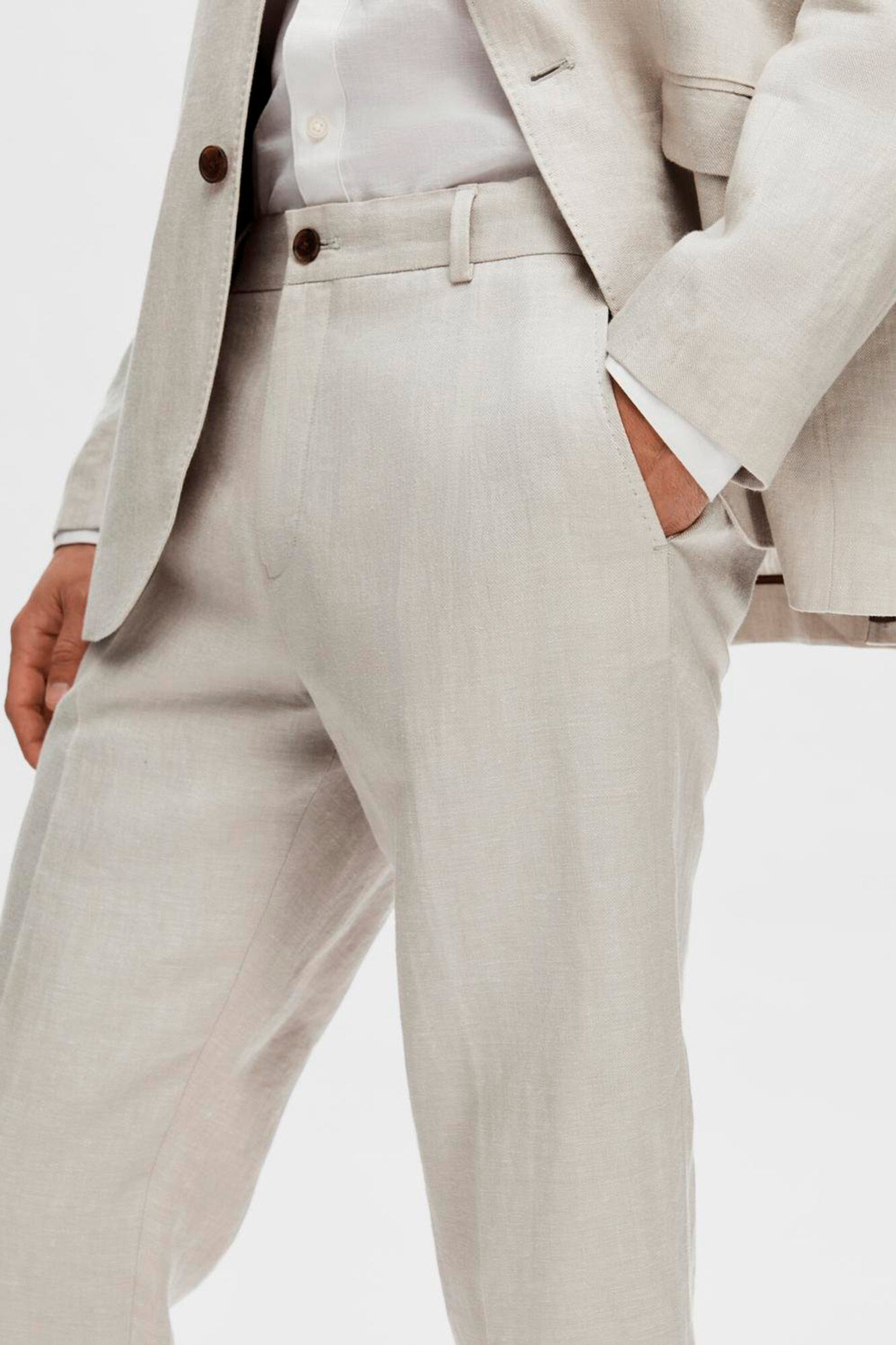 Selected Pantal&oacute;n de traje 100% lino.