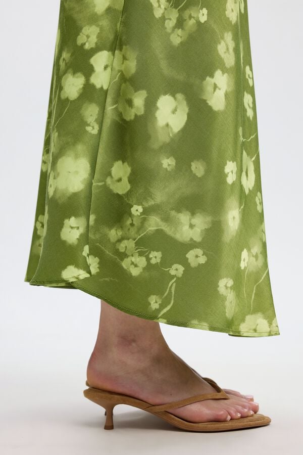 Selected Falda larga estampada Verde
