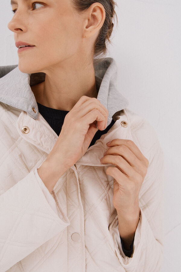 Cortefiel sweatshirt curto com capuz Ecru