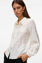Vero Moda Camisa manga comprida com bordado Branco