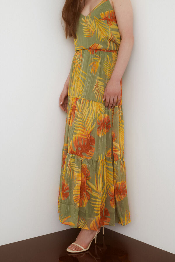 Vila Saia comprida estampada Verde