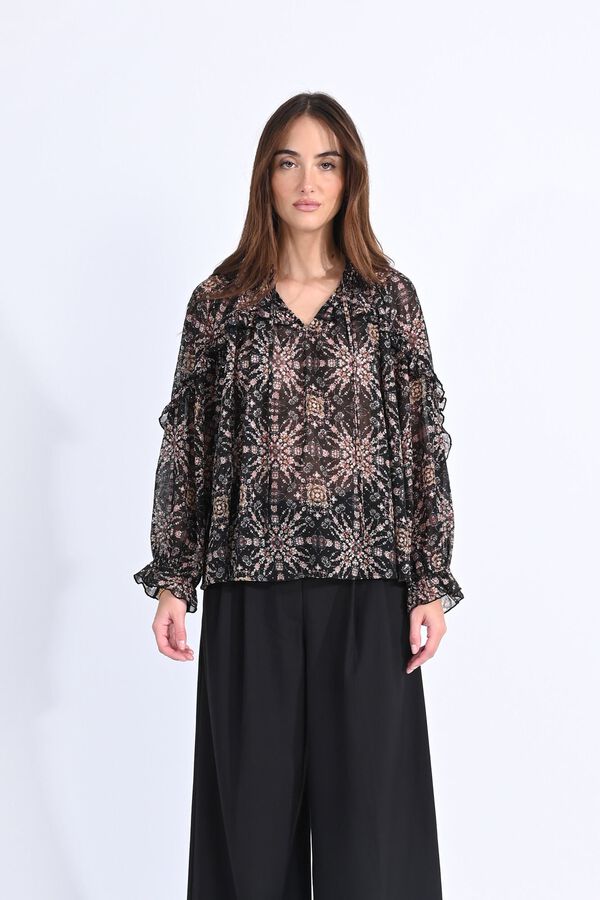 Molly Bracken Blusa de manga comprida com la&ccedil;ada Preto