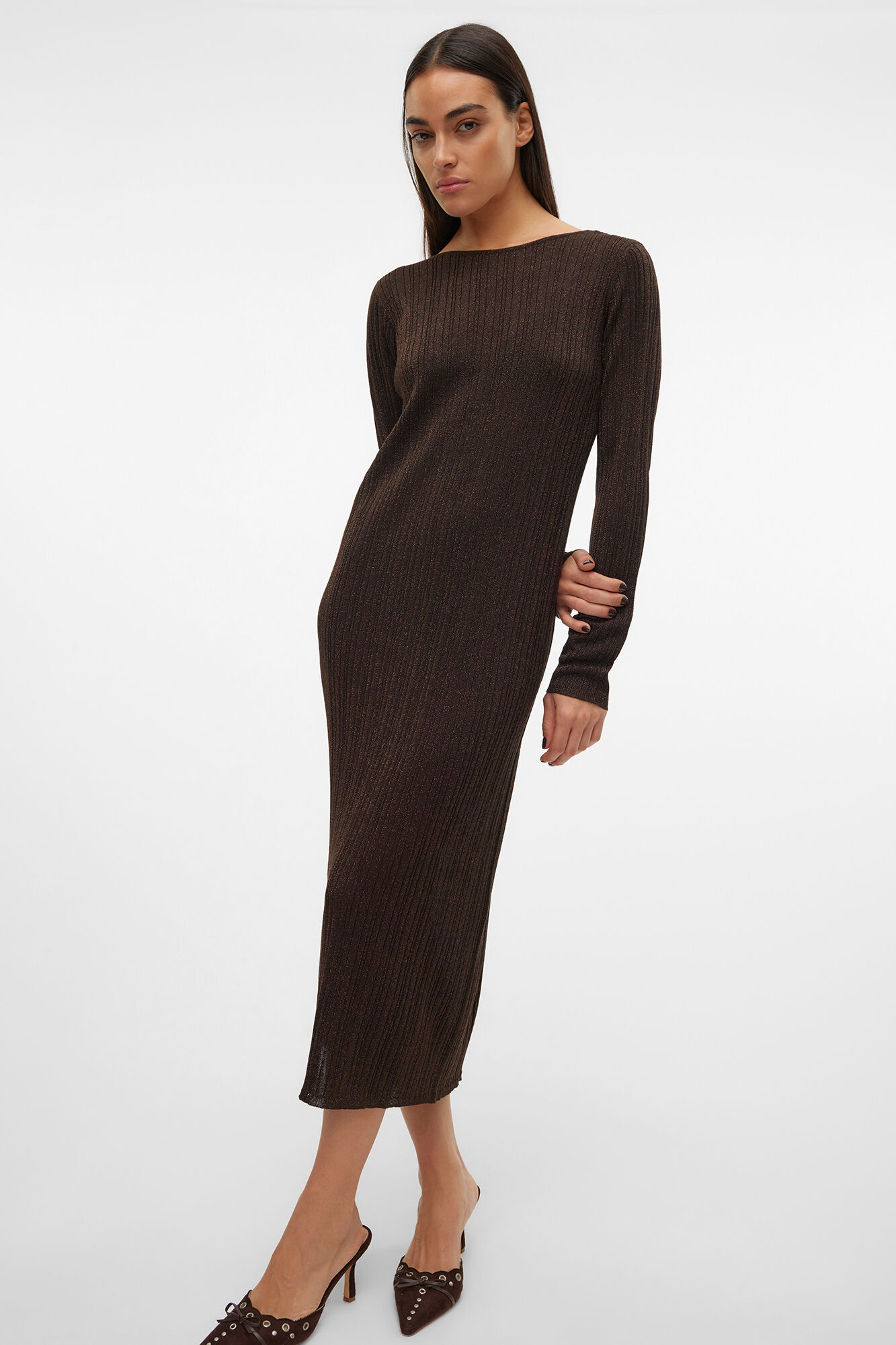 Vero Moda Vestido midi de punto con l&uacute;rex