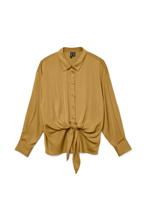 Vero Moda Camisa de cetim de manga comprida  Dourado