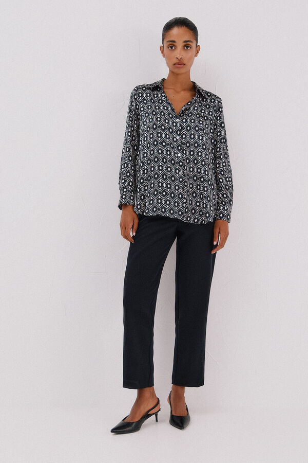 Cortefiel Pantal&oacute;n cremalleras Negro