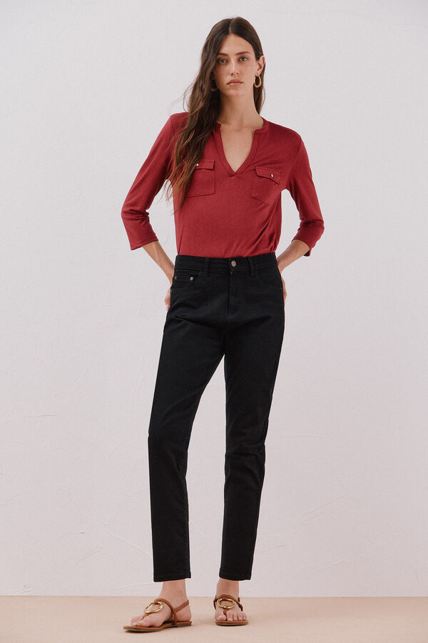 Cortefiel calça jeans mamãe  Preto