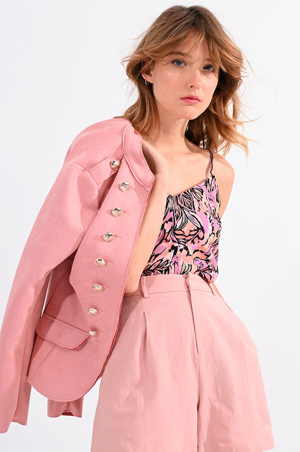 Molly Bracken Blus&atilde;o de mulher de manga comprida estilo militar Subiu