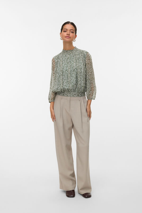 Vero Moda Top de chiffon de manga comprida  Verde