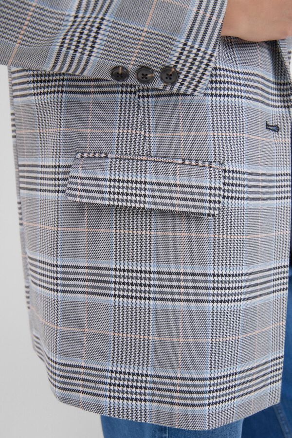 Cortefiel Blazer cuadros Estampado azul