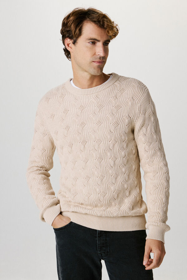 Selected Camisola estruturada confeccionada em algodão orgânico. Cinzento