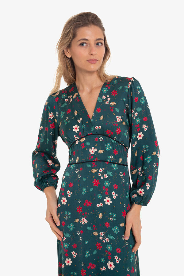 Cupl&eacute; Vestido con estampado asi&aacute;tico Multicolor