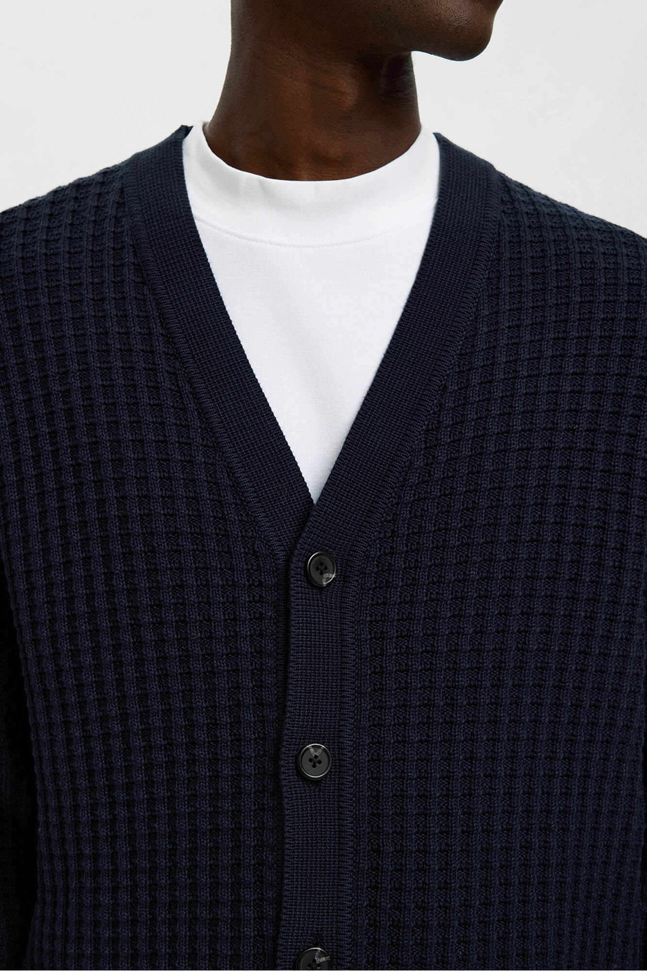 Selected C&aacute;rdigan cuello en pico 100% algod&oacute;n org&aacute;nico