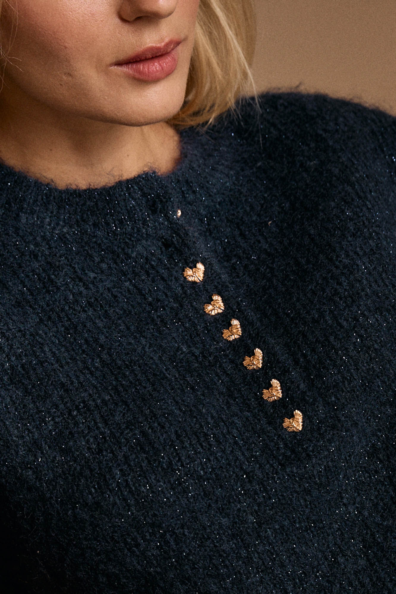 Pol&iacute;n Et Moi Jersey boton coraz&oacute;n Michelle