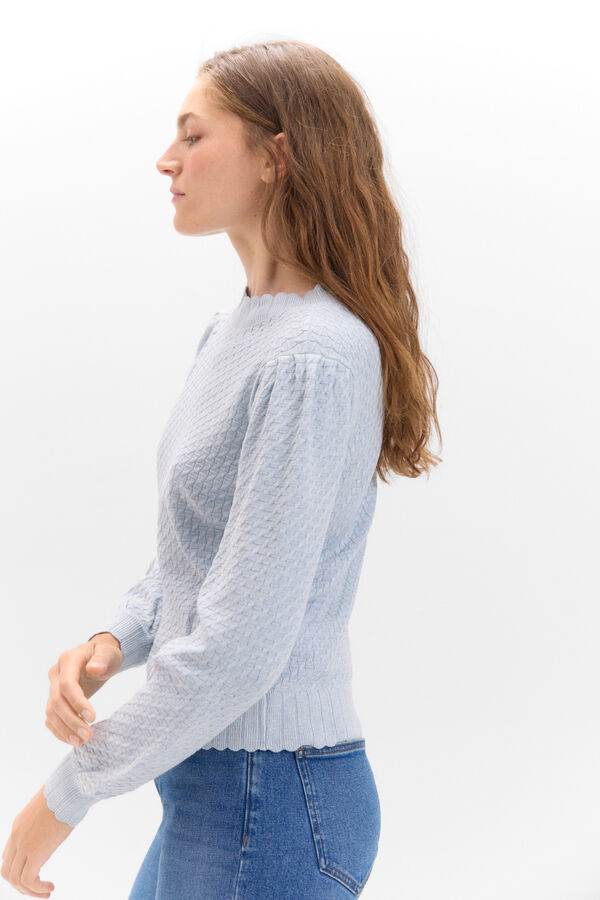 Cortefiel Camisola malha estrutura Azul