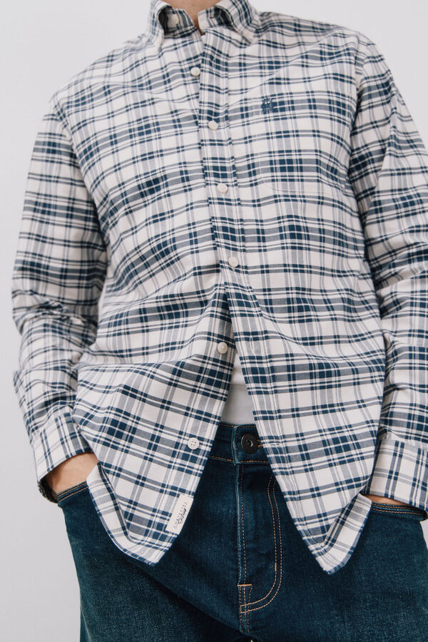 Cortefiel Camisa oxford xadrez Azul
