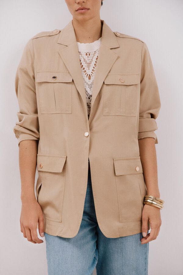 Cortefiel Chaqueta tipo sahariana Beige