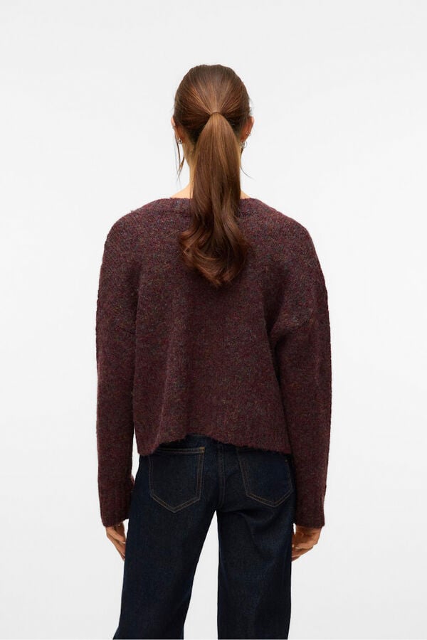 Vero Moda Casaco de malha curto de manga comprida com bolsos Roxo
