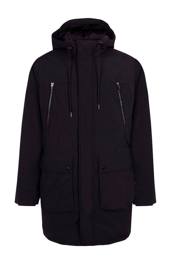 Cortefiel Parka larga Negro