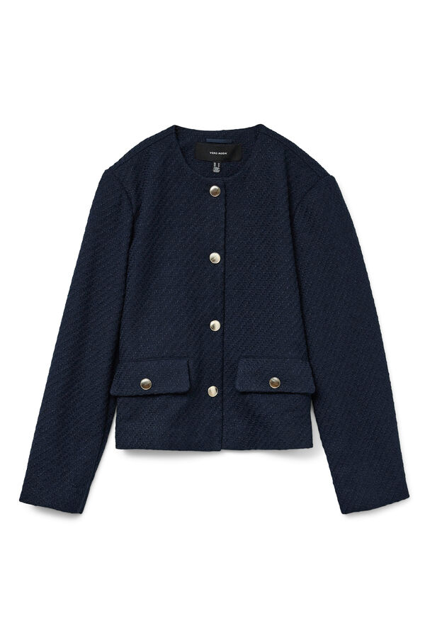 Vero Moda Chaqueta corta de Tweed Azul marino